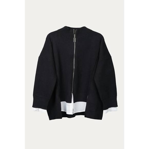 NEW MADONNA & CO. layered mock neck pullover in black - Picture 1 of 2